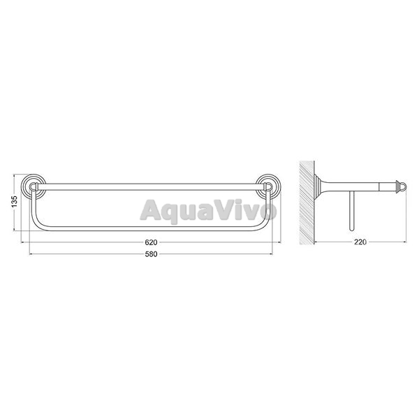 Полка Fixsen Best FX-71615 для полотенец, 60 см