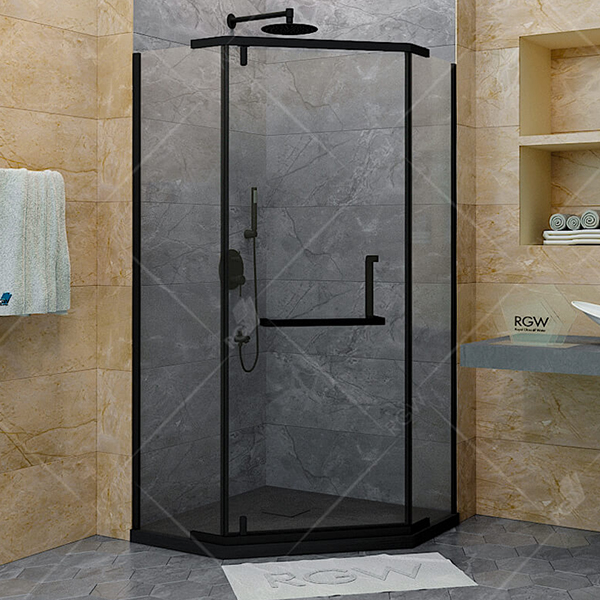 Душевой уголок RGW Hotel HO-081B 100x100, стекло сатинат матовое, профиль черный