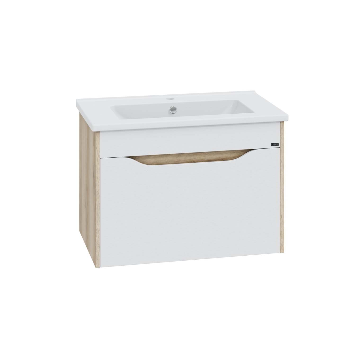 Тумба под раковину Санта Сатурн 75, цвет белый / дуб австрийский - фото 1