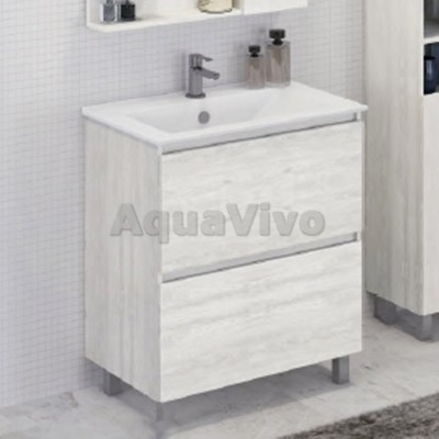 Тумба Comforty Верона 75 с раковиной Comforty 75Е цвет дуб белый