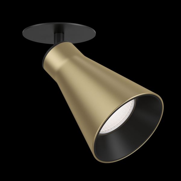 Встраиваемый светильник Maytoni Technical Virar C059CL-01MG, арматура черная, плафон металл золото матовое