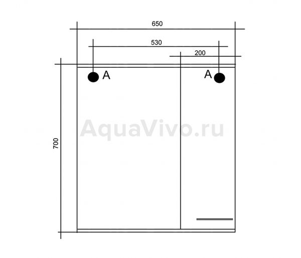 Шкаф-зеркало Mixline Росток 65x70, правый, цвет белый - фото 1