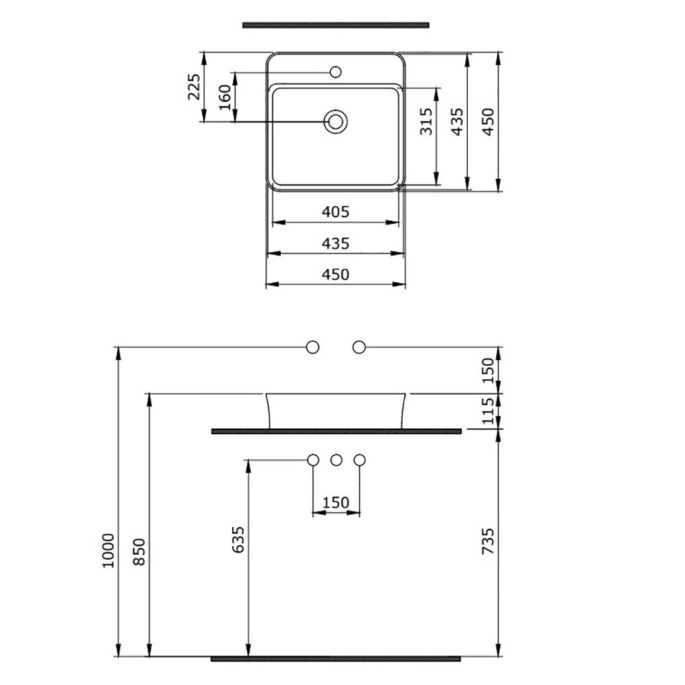 Раковина Berges Ego SL 182064 накладная, 45x45 см, цвет серый матовый - фото 1