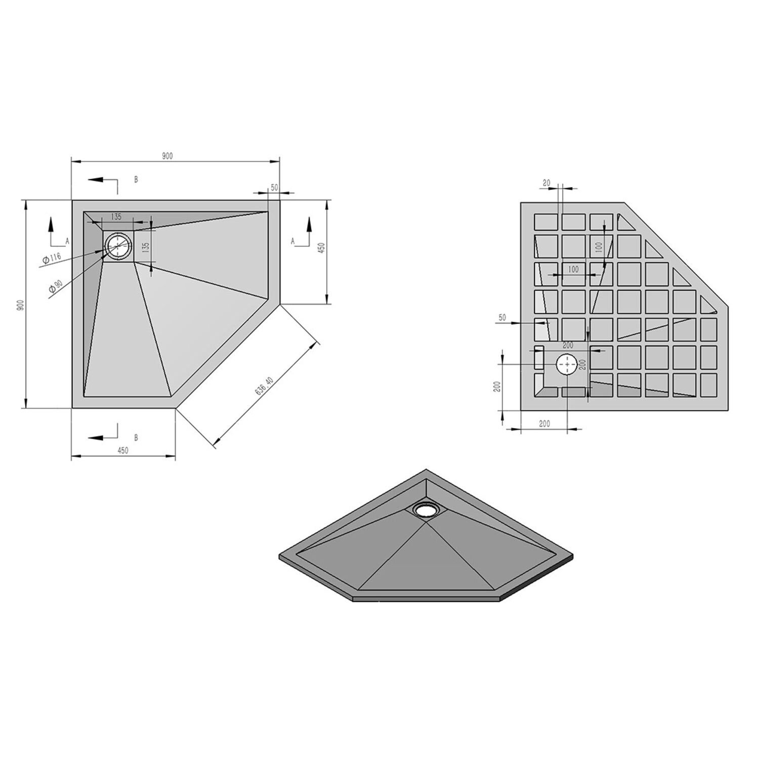 Поддон Vincea VST-4SP 90x90, искусственный камень, цвет бежевый - фото 1