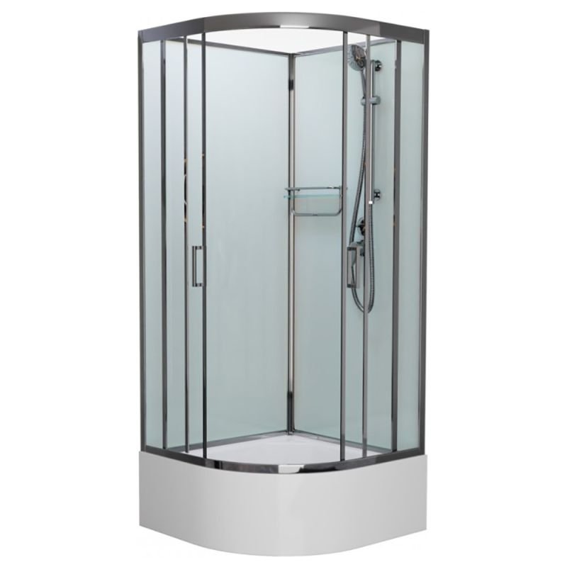 Душевая кабина Frank F409/2 м Brilliant 90x90, с полотенцедержателем, стекло матовое, профиль хром, без крыши