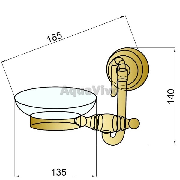 Мыльница Boheme Medici 10603 с держателем, цвет бронза