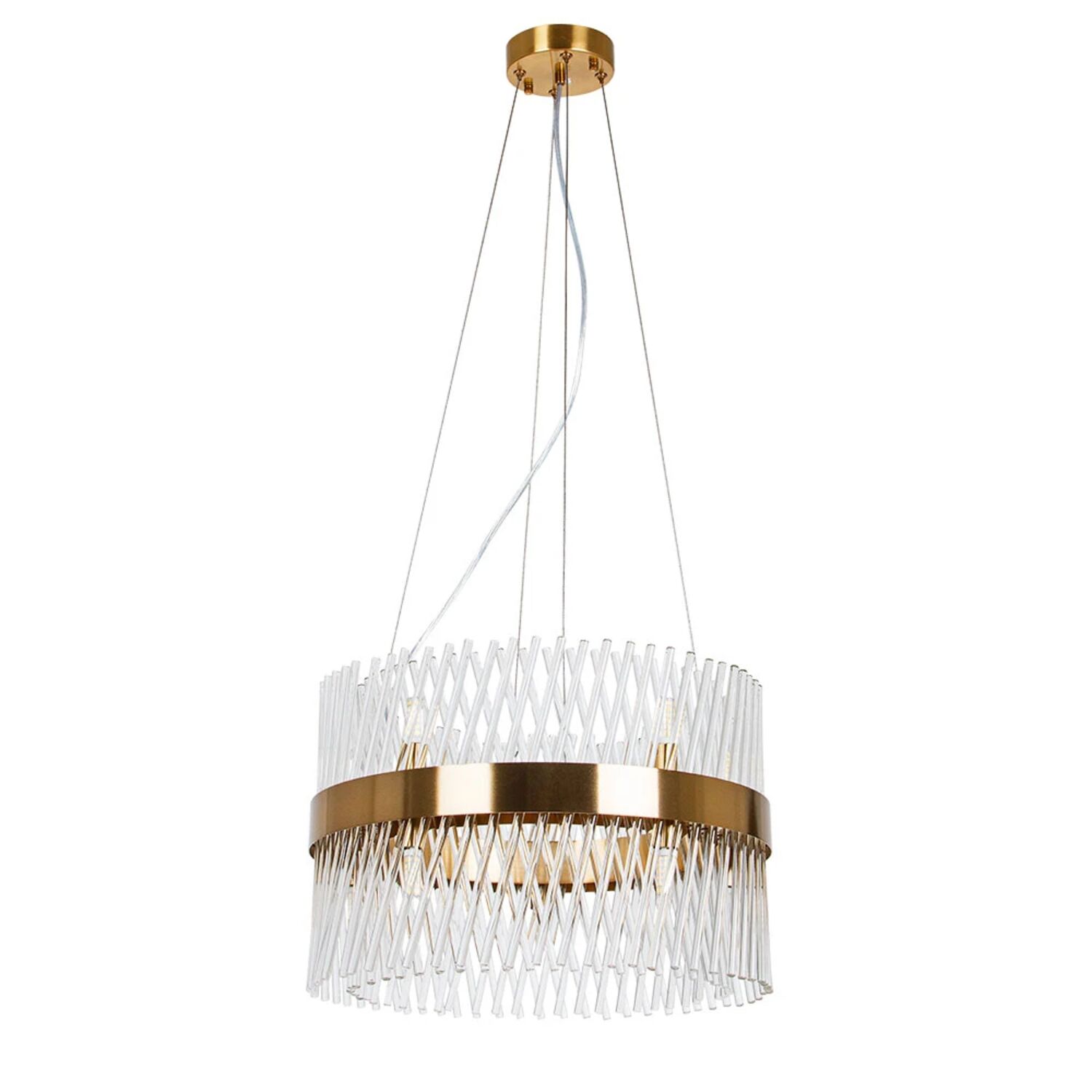 Подвесная люстра Arte Lamp Acapulco A1073LM-10PB, арматура полированная медь, плафон стекло прозрачное