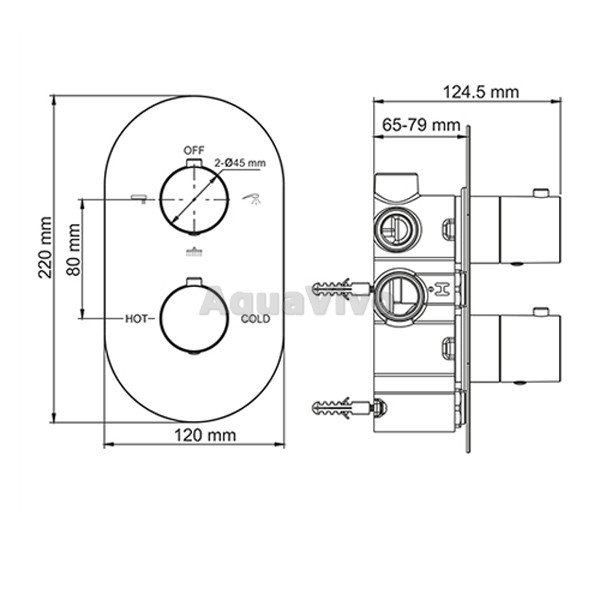 Душевой комплект WasserKRAFT Berkel A174819 Thermo, встраиваемый, цвет хром