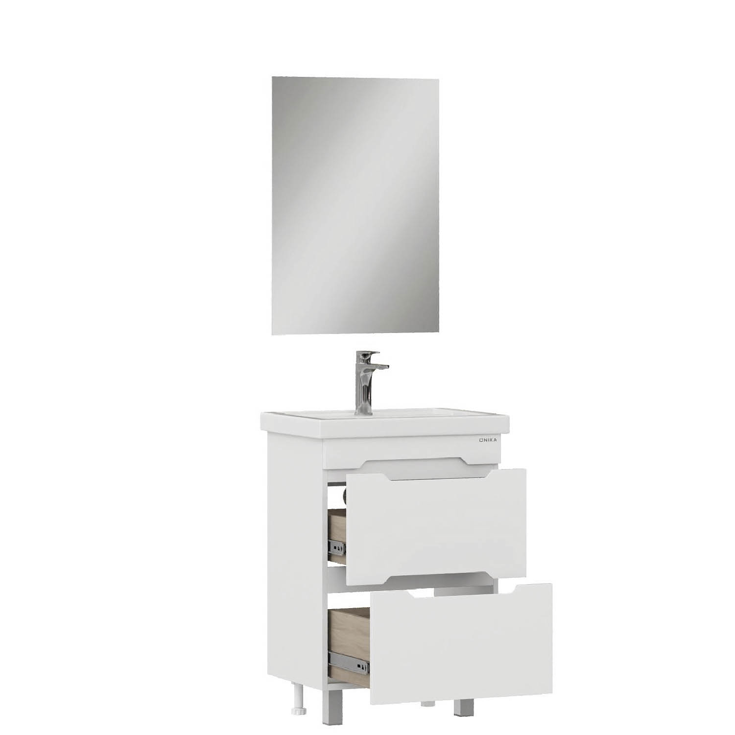 Мебель для ванной Оника Айленд 60, напольная, цвет белый
