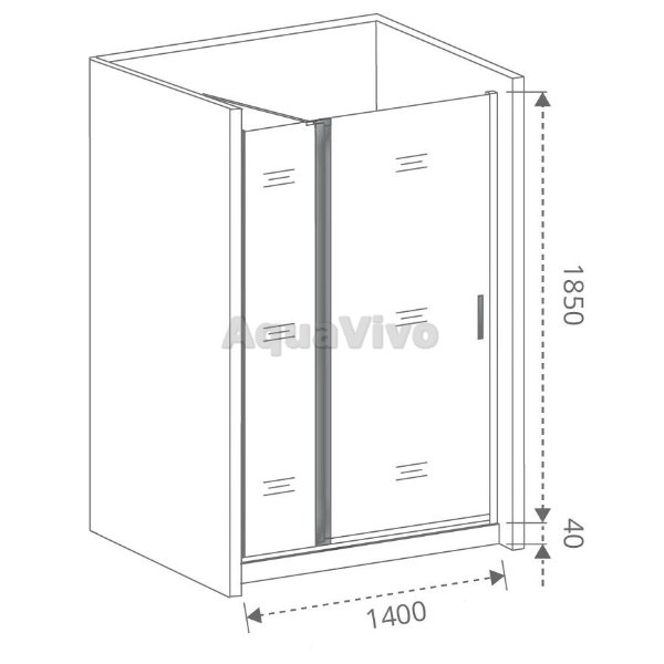 Душевая дверь Good Door Fantasy WTW-140-F-CH 140, рисунок фэнтази, профиль хром