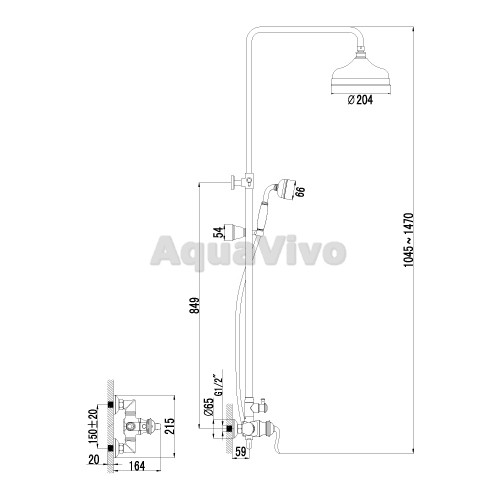 Душевая стойка Lemark Brava LM4760G