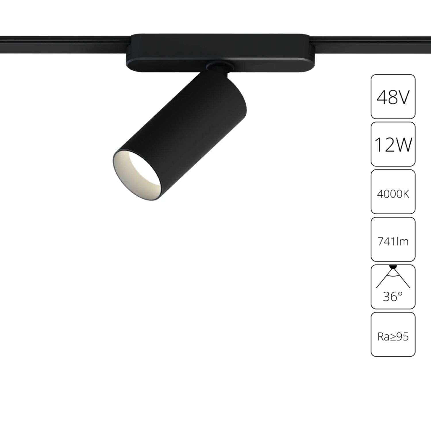 Магнитный трековый светильник Arte Lamp Rapid A6158PL-1BK, арматура черная   