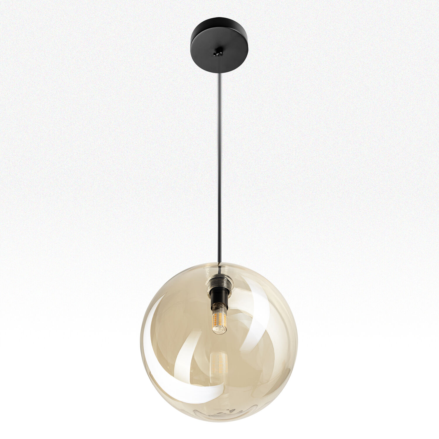 Подвесной светильник Citilux Orton CL202022, арматура черная, плафоны стекло шампань - фото 1