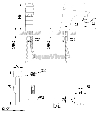 Смеситель Lemark Unit LM4516C для раковины c душем - фото 1