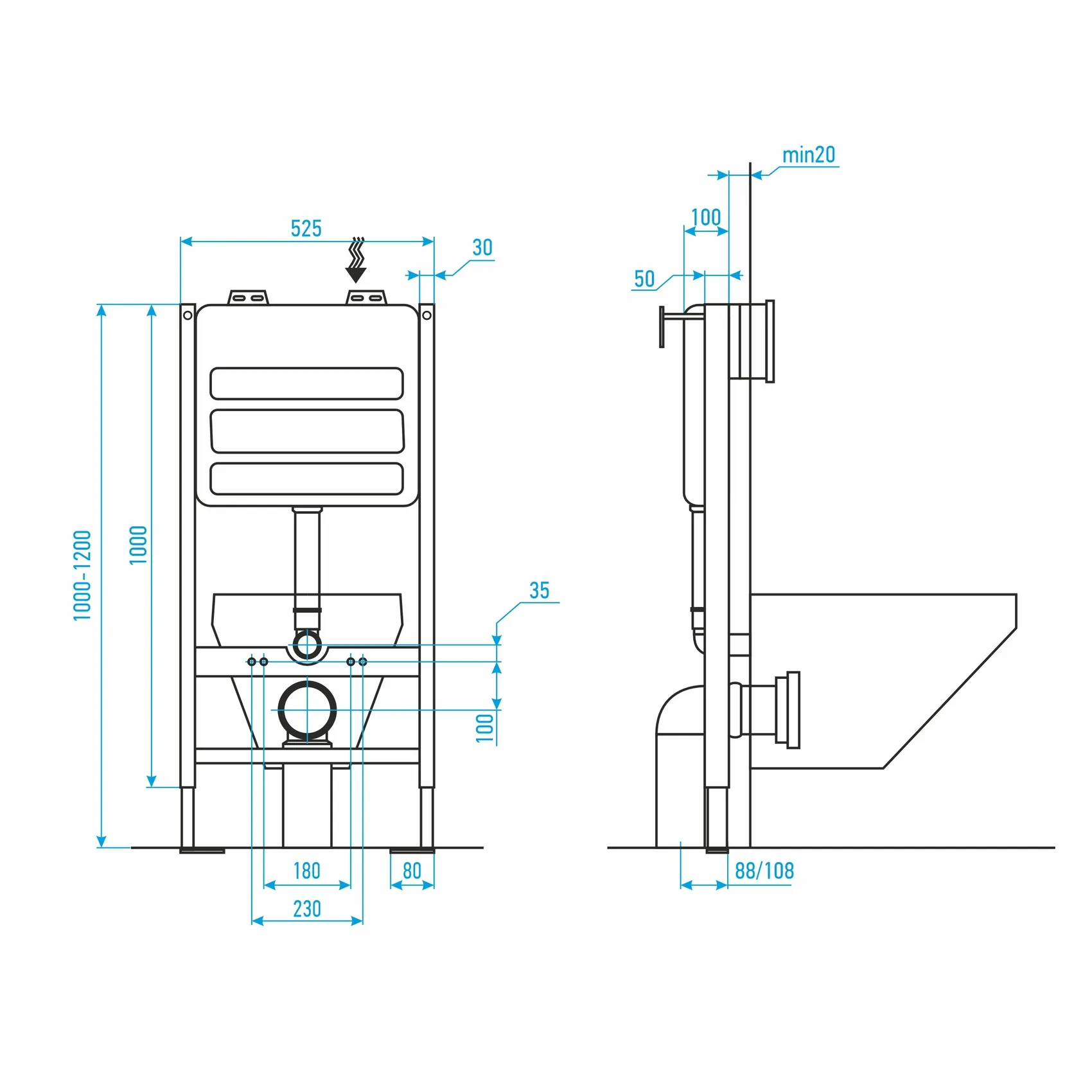 Комплект: AM.PM X-Joy C851900SC унитаз+Инсталляция JK03351+Кнопка JK207550 золото