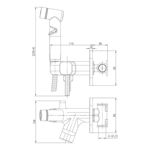 Гигиенический душ Lemark Solo LM7165GM, со встраиваемым смесителем, цвет графит