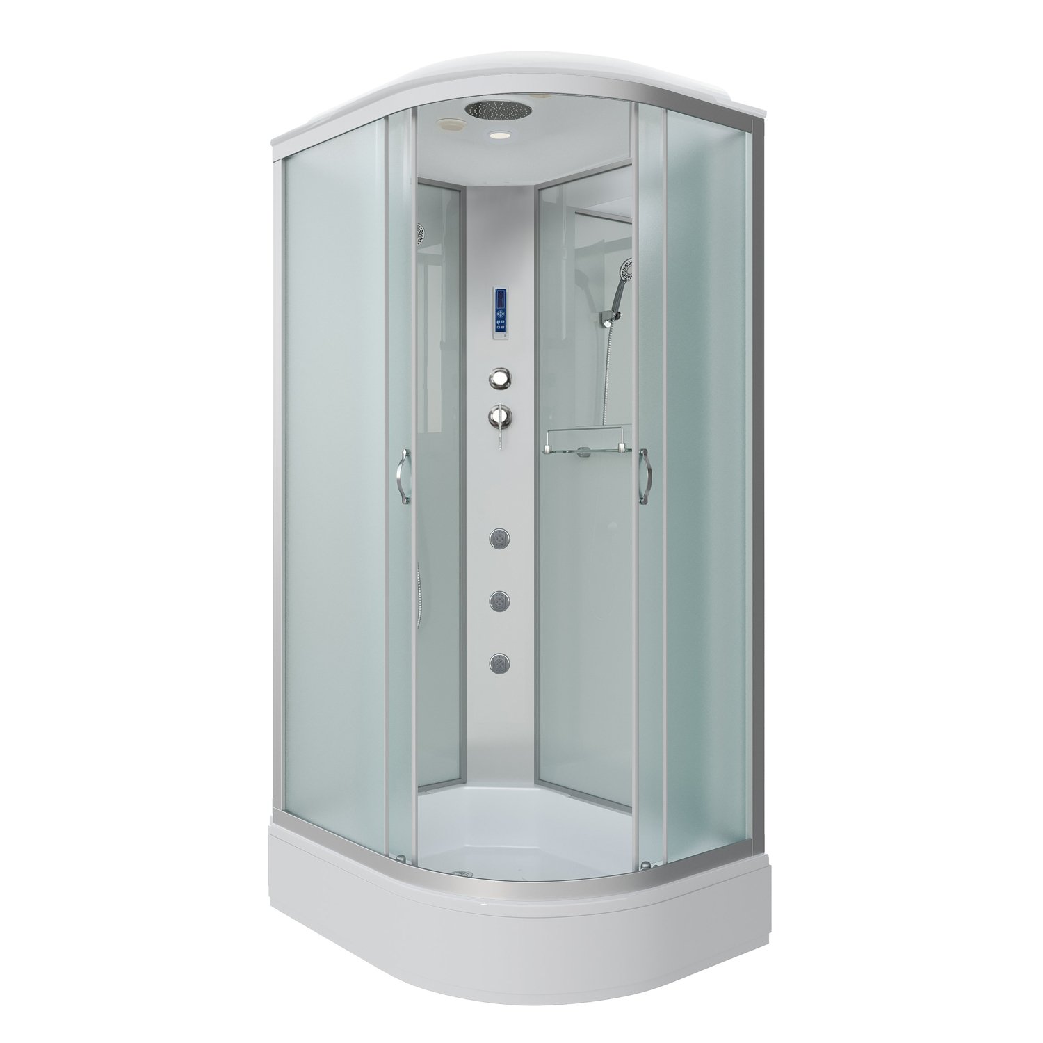 Душевая кабина Niagara Classic NG-33184-14LF 110х80, левая, стекло матовое, профиль серебро, с крышей, с гидромассажем - фото 1