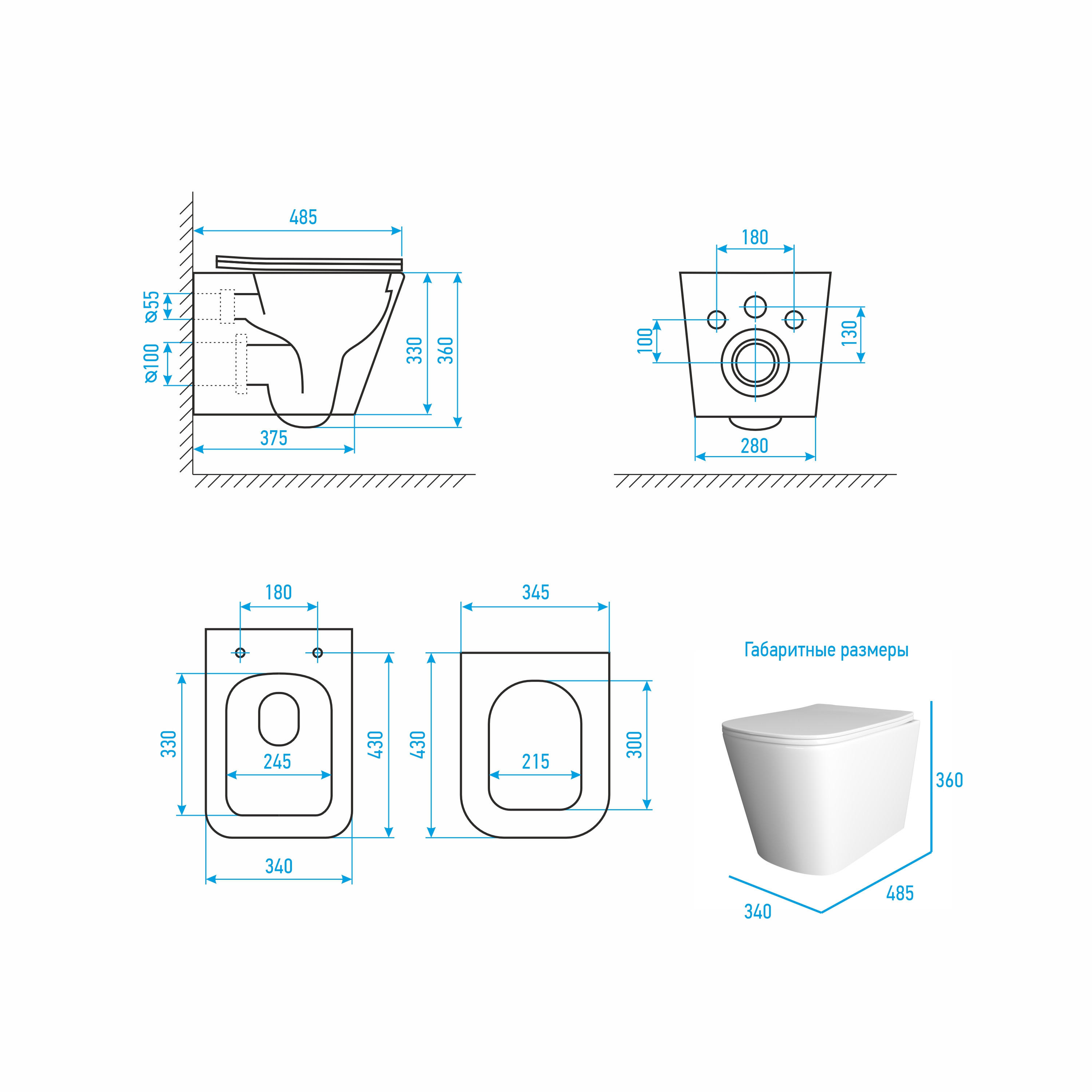 Комплект: Инсталляция JK03553+Кнопка JK021531WM белая+Verna JK3021022 белый унитаз
