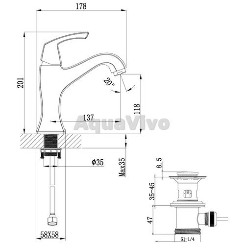 Смеситель Lemark Nubira LM6206ORB для раковины - фото 1