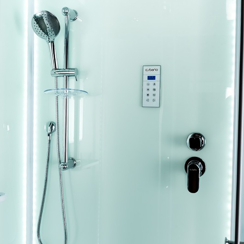 Душевая кабина Esbano Elegancia ES-L115СR Right 115х85, правая, стекло рифленое, профиль хром матовый, с крышей, с подсветкой