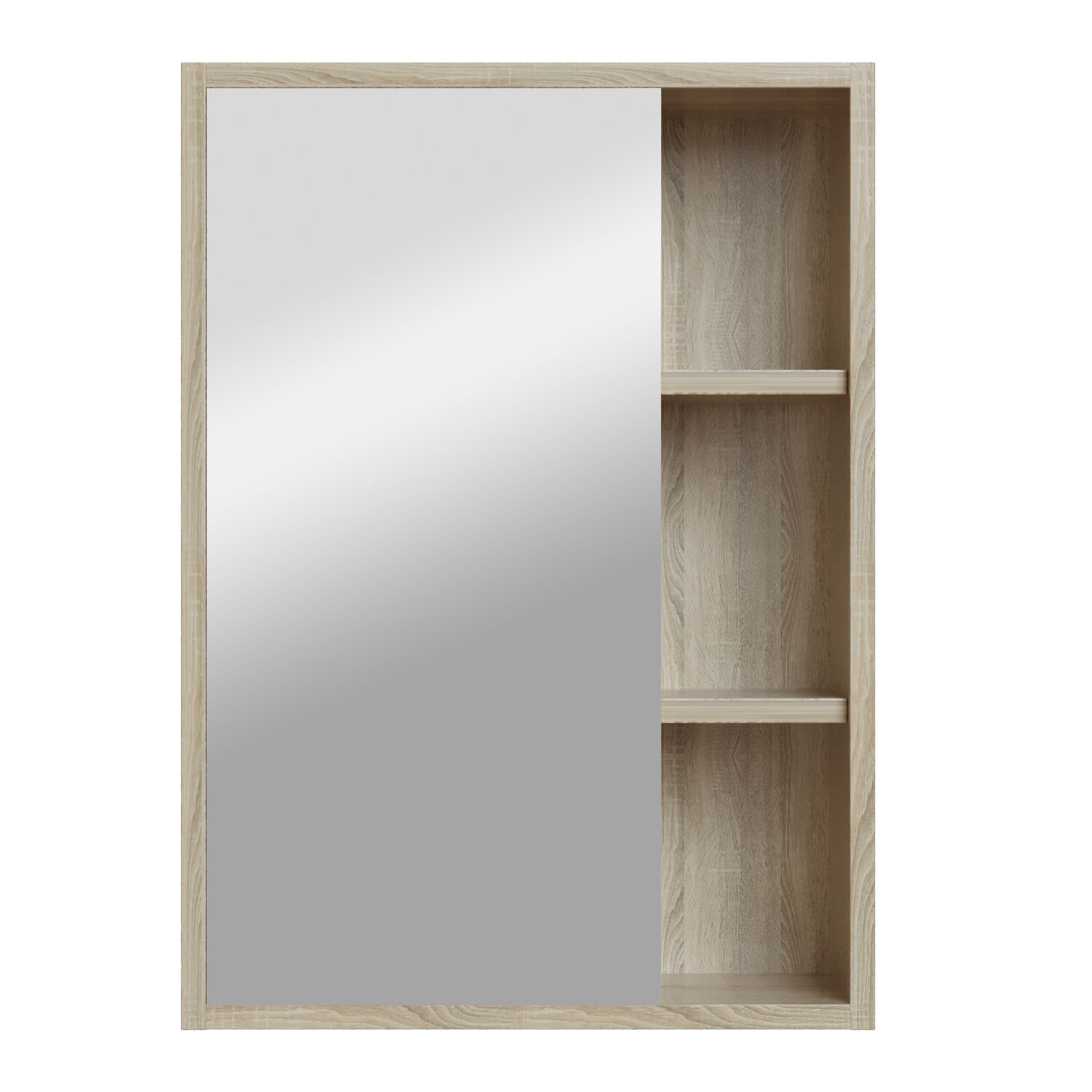 Шкаф-зеркало Mixline Милтон 50, цвет дуб сонома - фото 1
