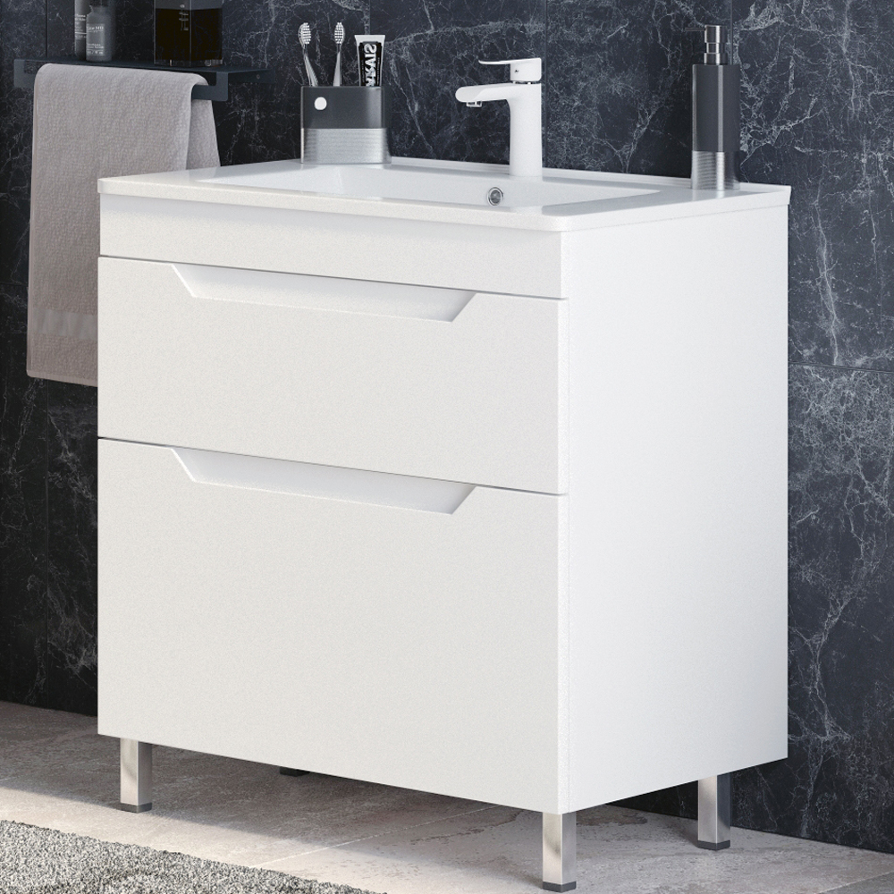 Тумба под раковину Corozo Юта 65, напольная, цвет белый