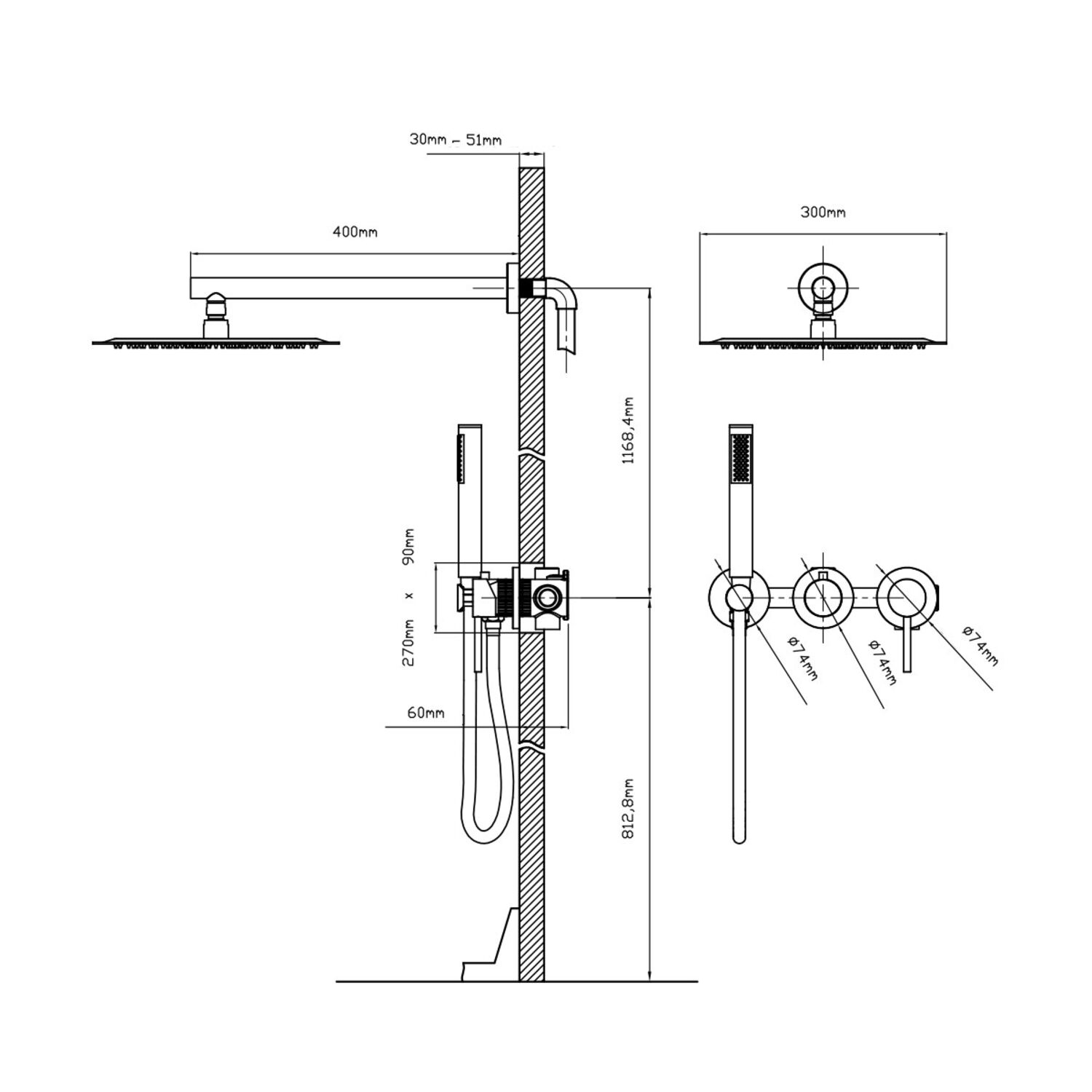 Душевой комплект Vincea Groove VSFW-4G01BN, встраиваемый, цвет брашированный никель - фото 1