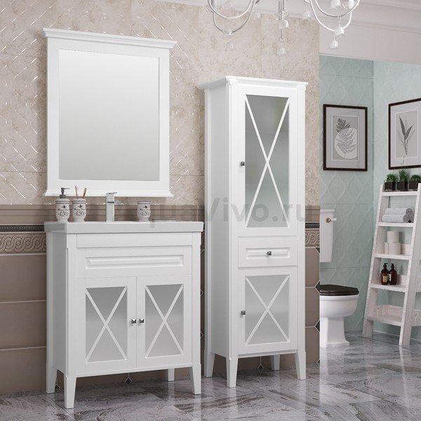Мебель для ванной Опадирис Палермо 80, цвет белый матовый