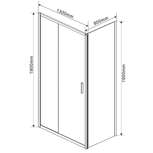 Душевой уголок Vincea Garda VSR-1G1 130x80, стекло прозрачное, профиль черный - фото 1