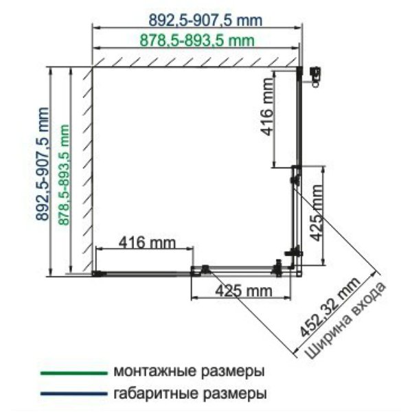 Душевой уголок WasserKRAFT Main WasserSchutz 41S03 90x90, стекло прозрачное, профиль серебристый - фото 1