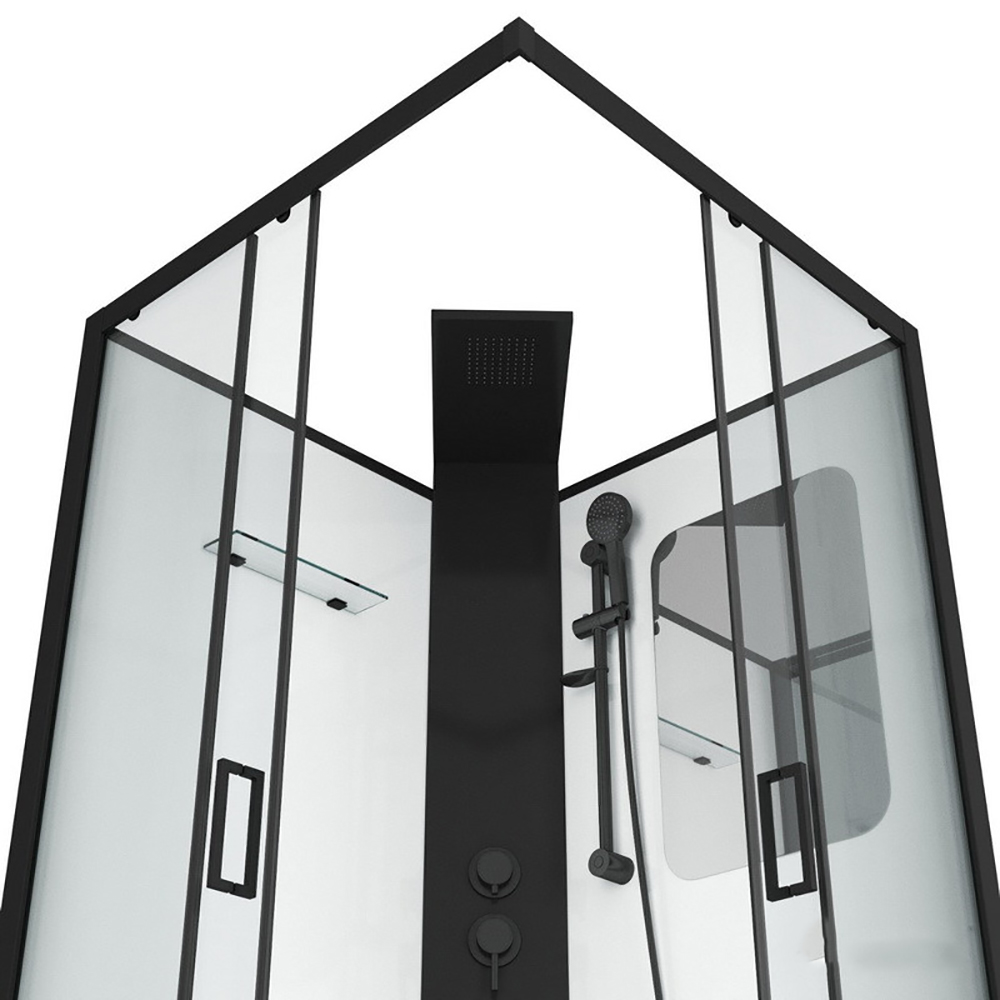 Душевая кабина Grossman Elegans GR-250Q 100x100, стекло прозрачное, профиль черный - фото 1