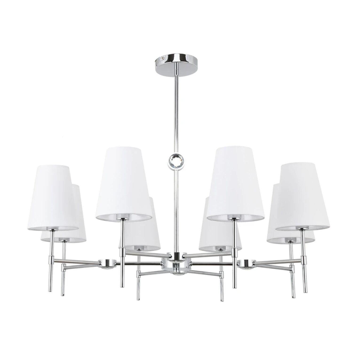 Подвесная люстра Arte Lamp Daniella A4104LM-8CC, арматура хром, плафон ткань белая