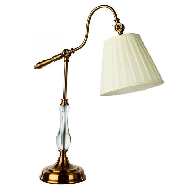 Интерьерная настольная лампа Arte Lamp Seville A1509LT-1PB, арматура цвет желтый/прозрачный, плафон/абажур ткань