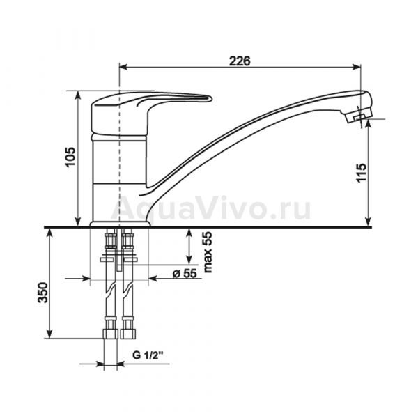 Смеситель Mixline ML-GS03-302 для кухни, цвет песочный - фото 1