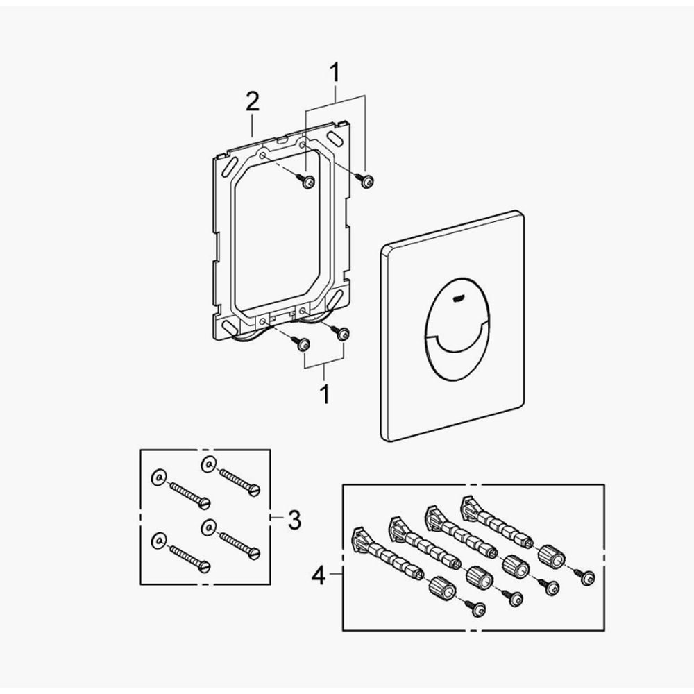 Комплект: Инсталляция Grohe 38721001 кнопка хром+AM.PM X-Joy C851900SC белый унитаз