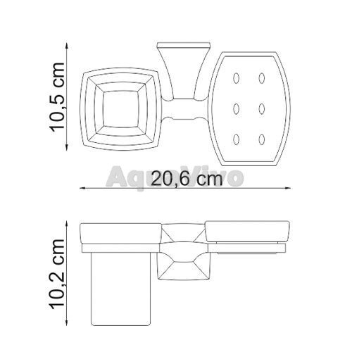 Мыльница и стакан WasserKRAFT Wern K-2526, цвет хром