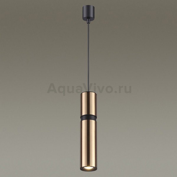 Подвесной светильник Odeon Light Afra 4744/5L, арматура черная, плафон металл золото / черный, 7х181 см