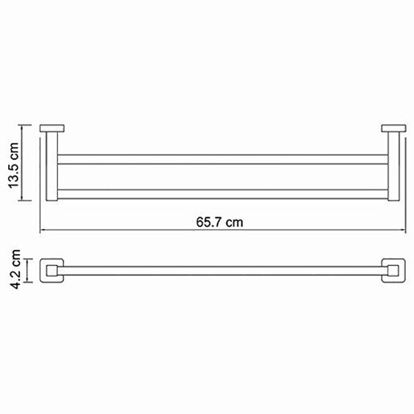 Полотенцедержатель WasserKRAFT Lippe K-6540, двойной, 66 см, цвет хром