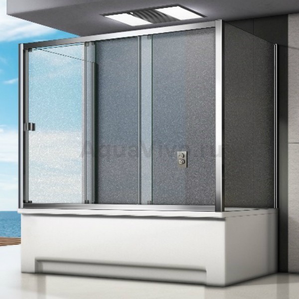 Шторка на ванну Good Door Screen WTW-130-G-CH 130x140, стекло грейп, профиль хром - фото 1