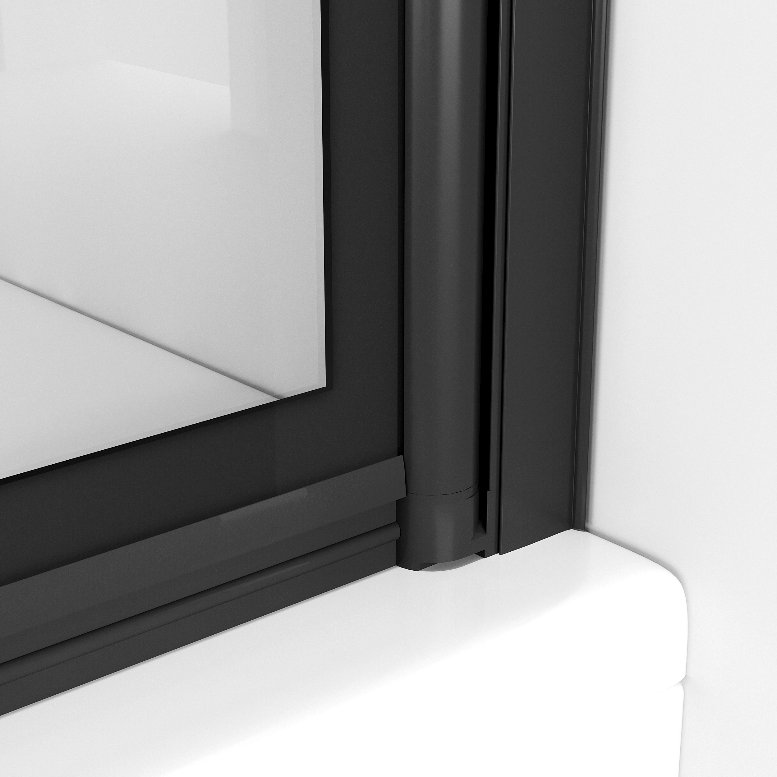 Шторка на ванну Niagara Nova NG-08-10 Black 100x140, стекло прозрачное с рисунком клетка, профиль черный матовый
