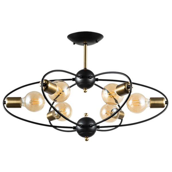 Подвесная люстра Arte Lamp Glasgow A1963PL-6BK, арматура черная / бронза, 62х62 см