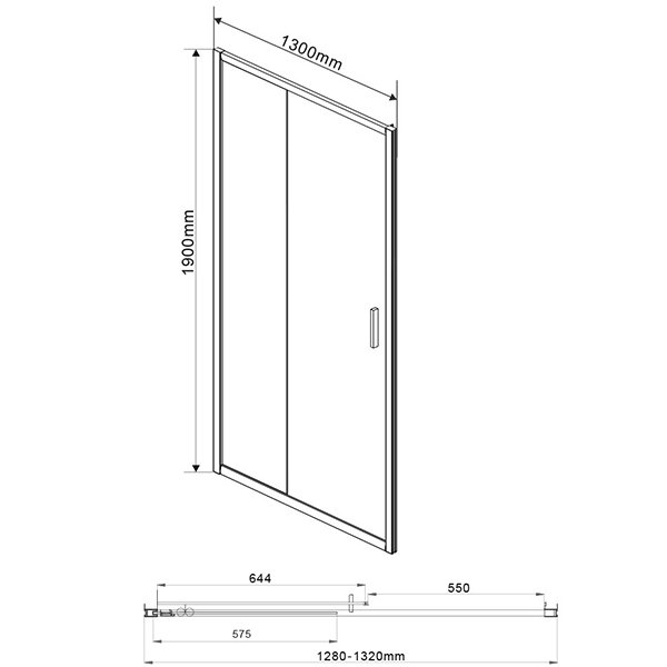 Душевая дверь Vincea Garda VDS-1G 130x190, стекло прозрачное, профиль хром - фото 1