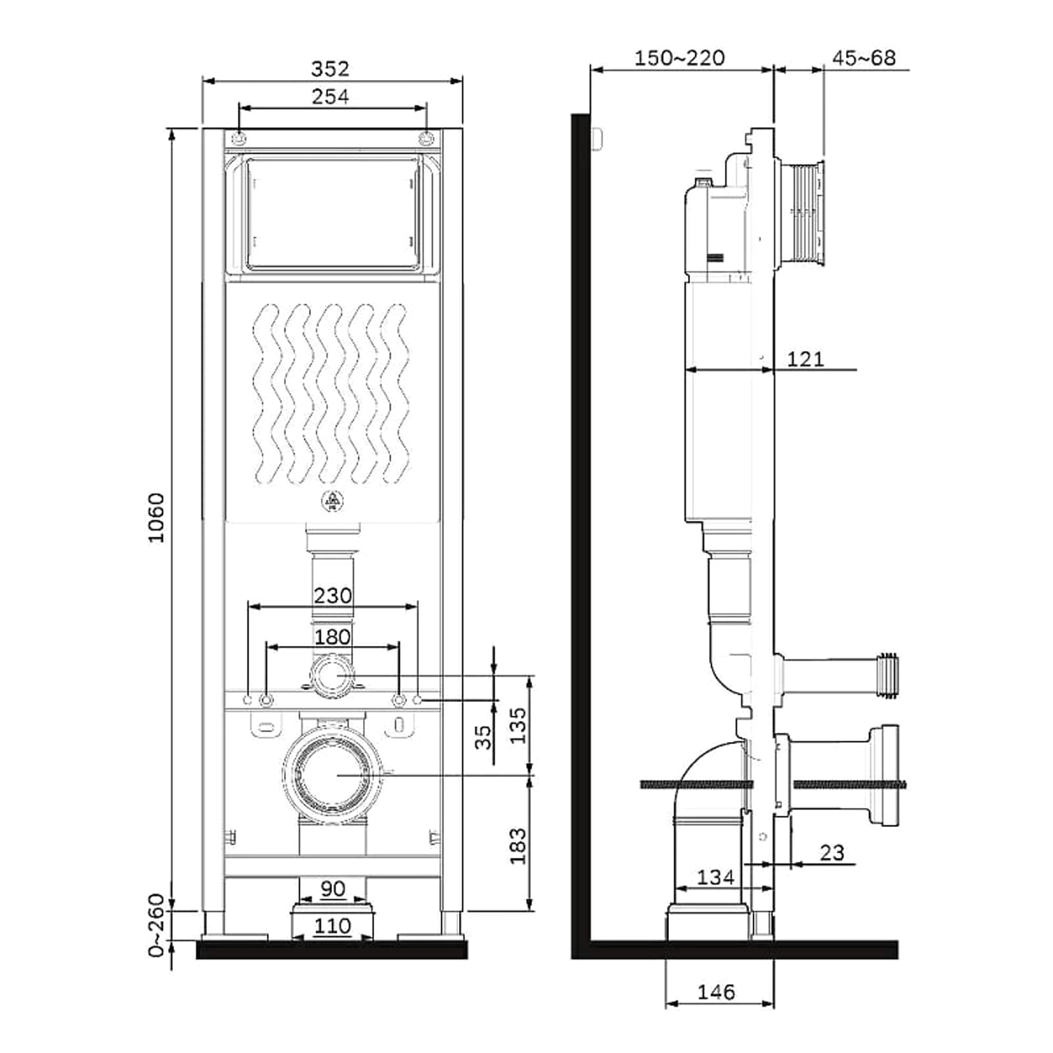 Комплект: Инсталляция AM.PM ErgoFit I012711+Кнопка I110351 хром+JOKI Stella JK1061016 белый унитаз