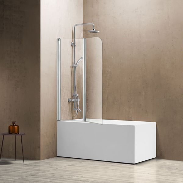 Шторка на ванну Vincea VSB-12 114x140, стекло прозрачное, профиль хром