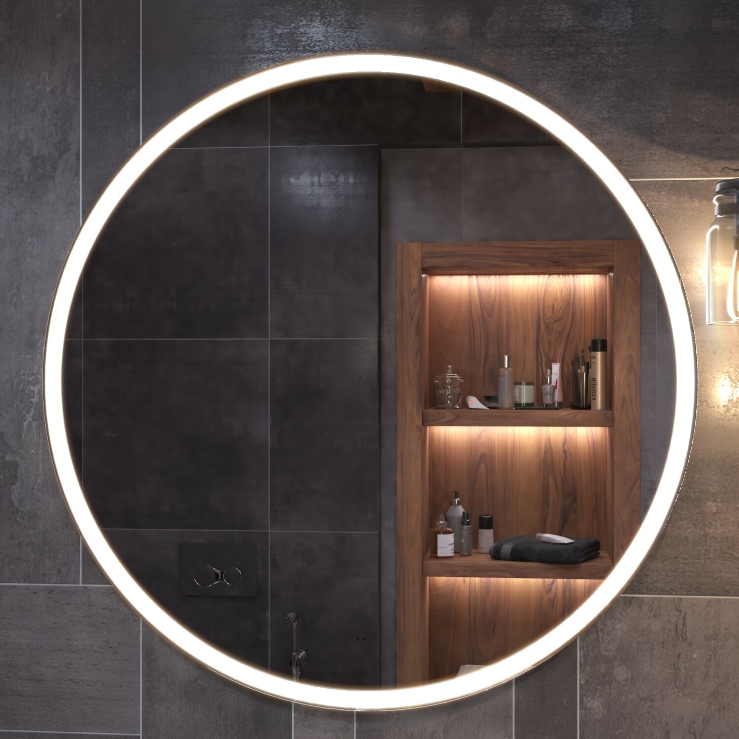 Зеркало Vigo Cosmo Comfort 70x70, с подсветкой, функцией антизапотевания
