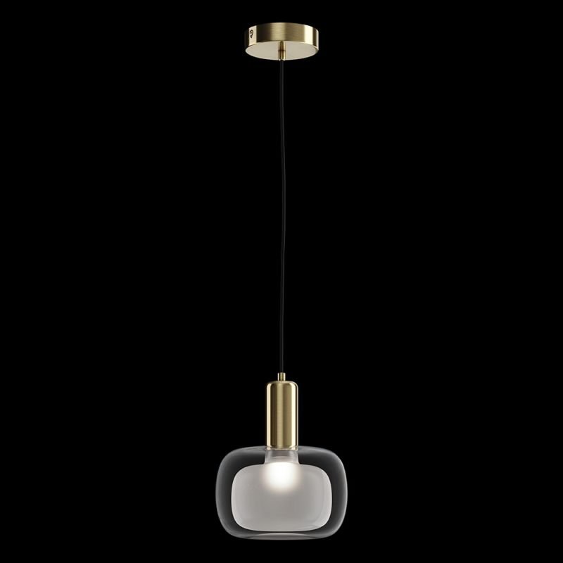 Подвесной светильник Maytoni Vision MOD411PL-01G, арматура золото, плафон стекло прозрачное, 18х18 см