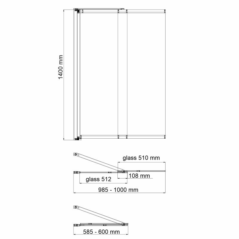 Шторка на ванну WasserKRAFT Main WasserSchutz 41S02-100 Fixed 100x140, стекло прозрачное, профиль хром