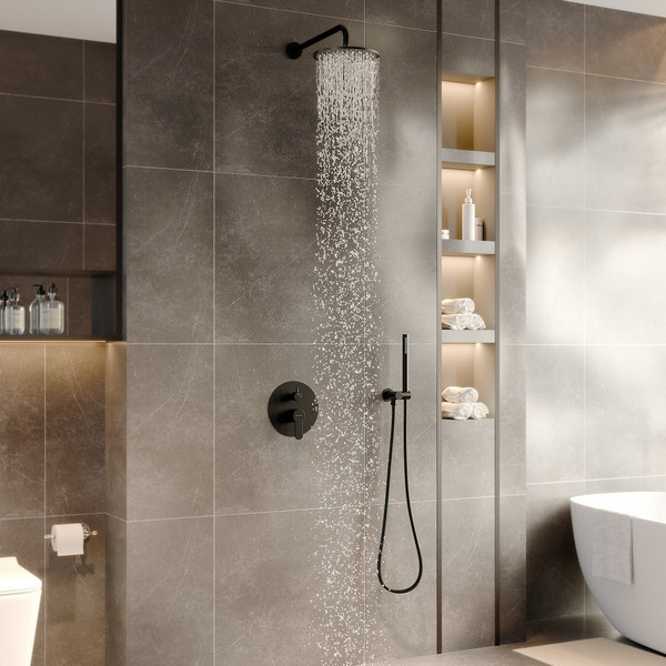Душевой комплект Berges Nardis 2R Black 071004, встраиваемый, цвет черный матовый - фото 1