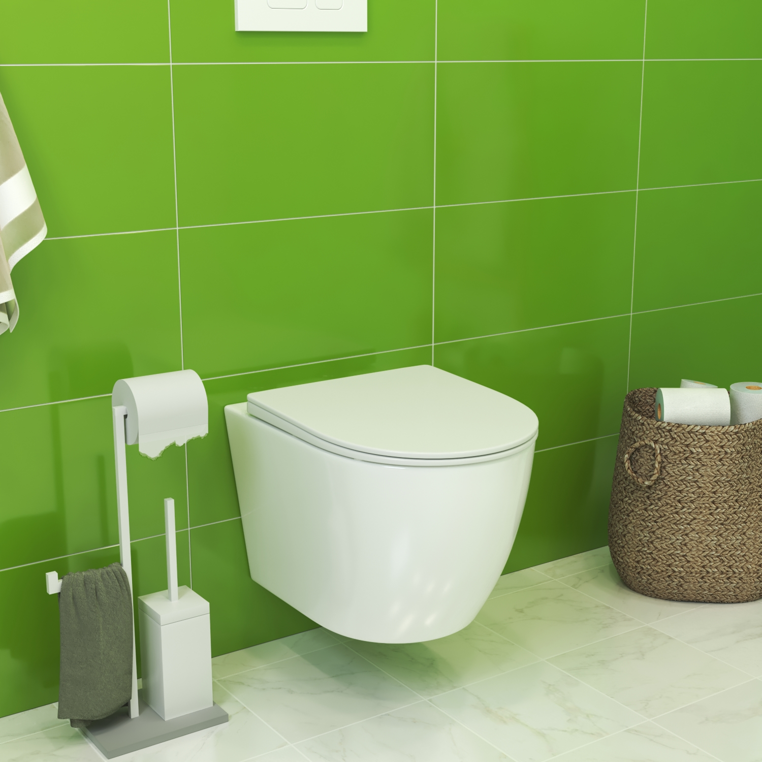 Унитаз Joki Stella JK1061016 подвесной, безободковый, с сиденьем микролифт, цвет белый