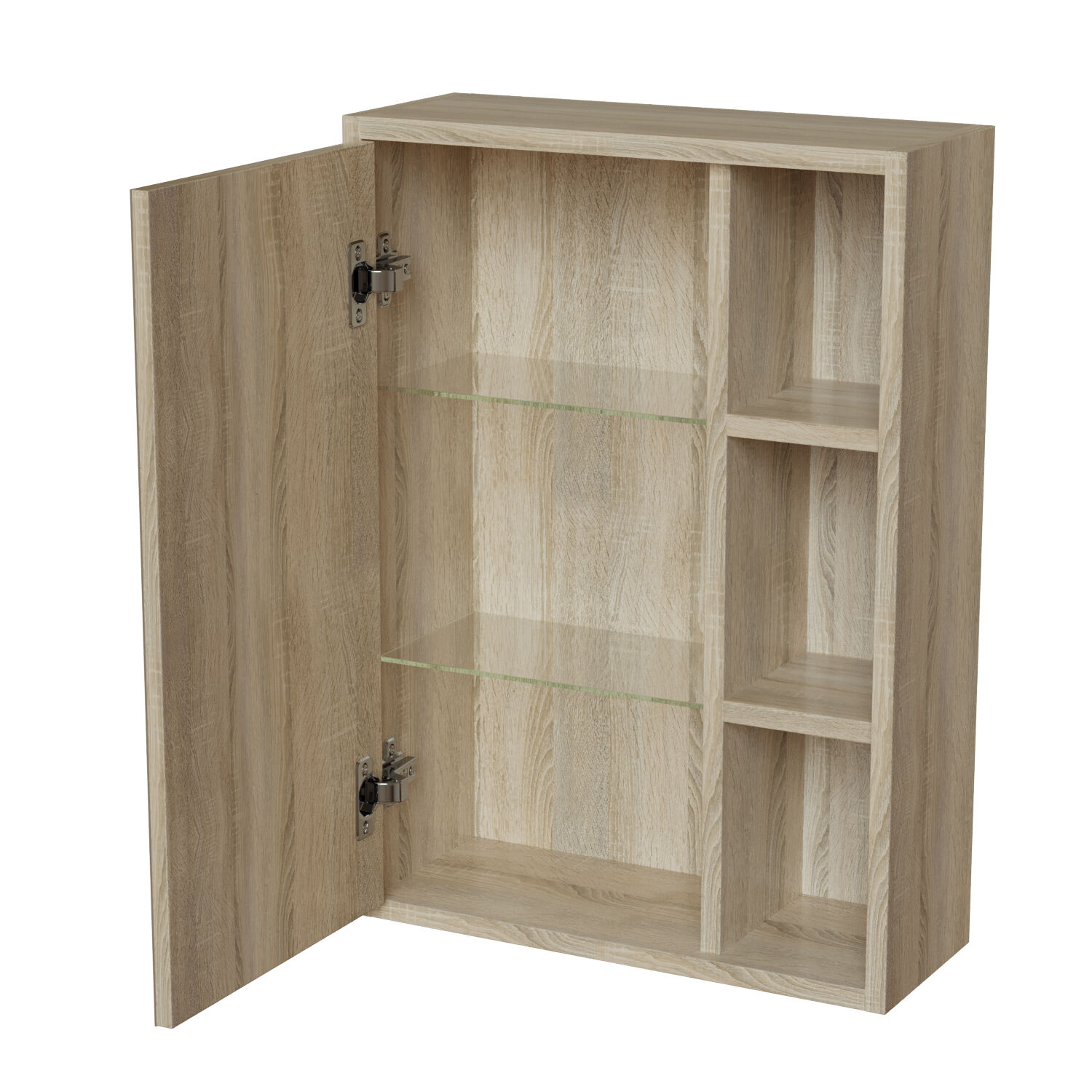 Шкаф-зеркало Mixline Милтон 50, цвет дуб сонома - фото 1